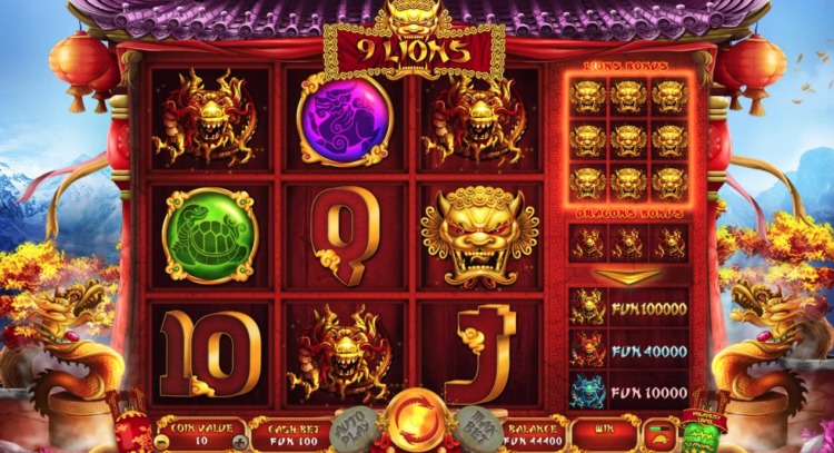Игровой автомат «9 Lions» в казино на деньги Максбетслотс