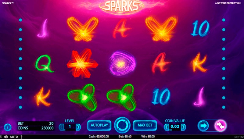 Игровой автомат «Sparks» (Спаркс) в казино Slot V