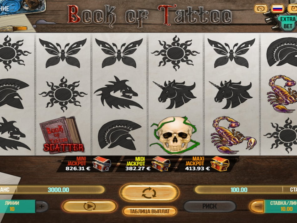 Аппараты «Book Of Tattoo» от казино Вулкан Престиж