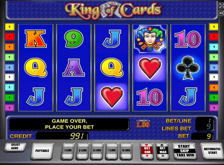 Игровые аппараты «King of Cards» в онлайн казино на реальные деньги GMSlots
